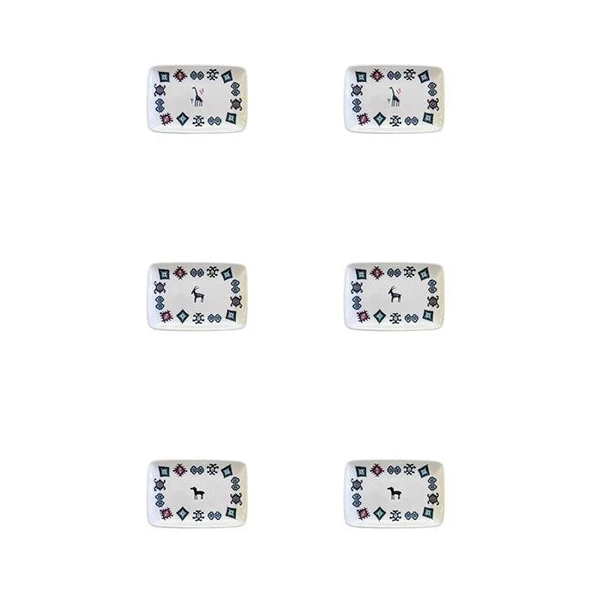 Porser Porselen Hitit Dikdörtgen Kayık Tabak Takımı 21x13cm 6 Parça ürün görseli