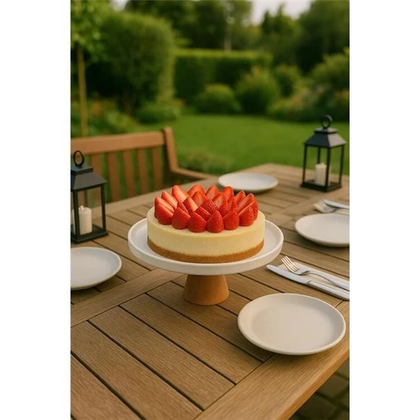 Akayev Porselen Ahşap Ayaklı 28 Cm Sunumluk - Resim 4