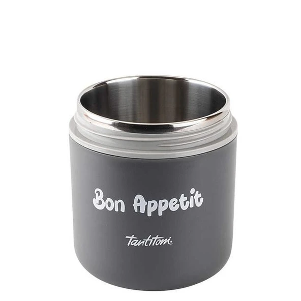 Tantitoni 2 Katlı Füme-Gri Paslanmaz Çelik Plastik Kaşıklı Yemek Taşıma Kabı 710Ml - Resim 3