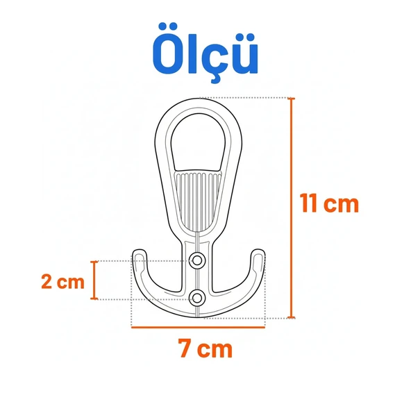 Metal Gümüş Krom Askı Askılık Duvar Vidalı Çanta Elbise Asma Portmanto Vestiyer Banyo Mutfak Askısı - Resim 5