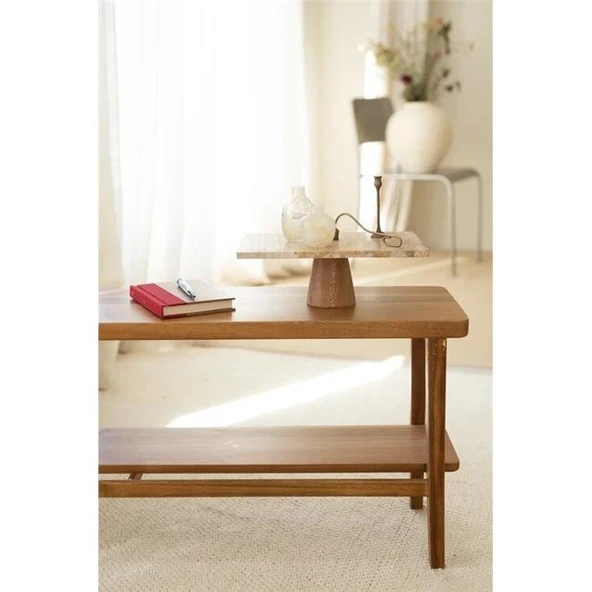 Akayev Traverten 30x20 Cm Konik Ahşap Ayaklı Sunumluk ürün görseli