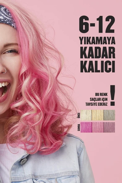 Color Rebel Parabensiz & Amonyaksız Pembe Geçici Saç Boyası - Resim 4