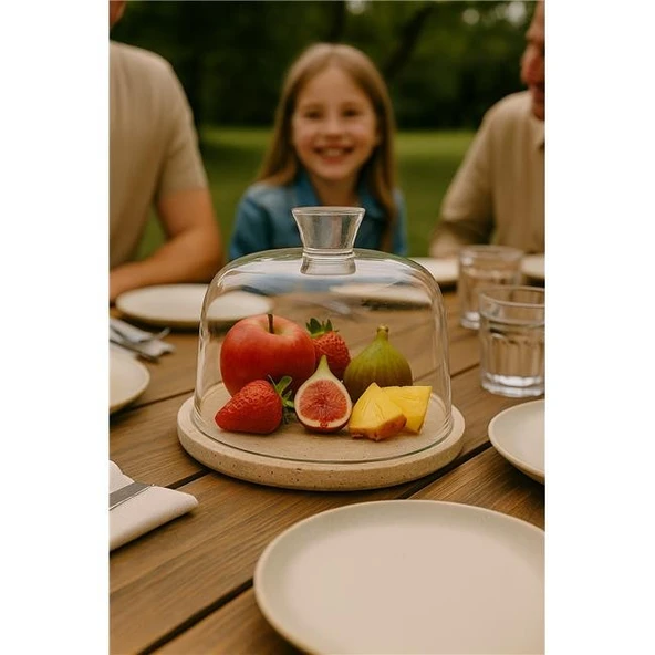 Akayev Traverten 25 Cm Cam Fanus ürün görseli