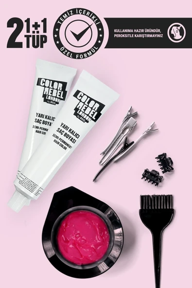Color Rebel Parabensiz & Amonyaksız Pembe Geçici Saç Boyası - Resim 8