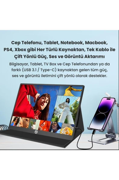 Npo NPM6144 15.6" 5 ms Full HD IPS 144 Hz Taşınabilir Monitör Outlet - Resim 5