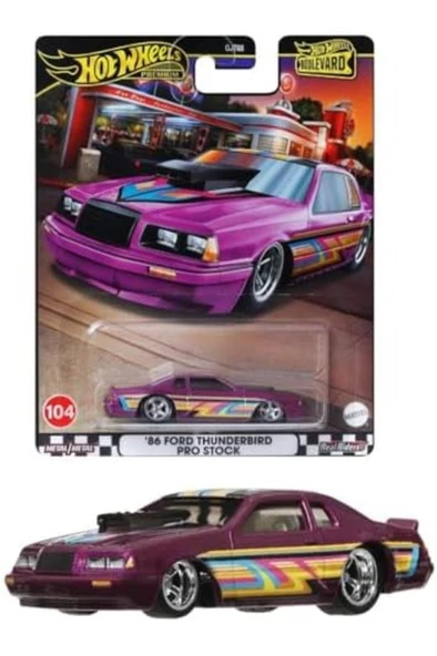 Hot Wheels Boulevard Premium 86 Ford Thunderbird Pro Stock GJT68 HRT72 - Resim 2