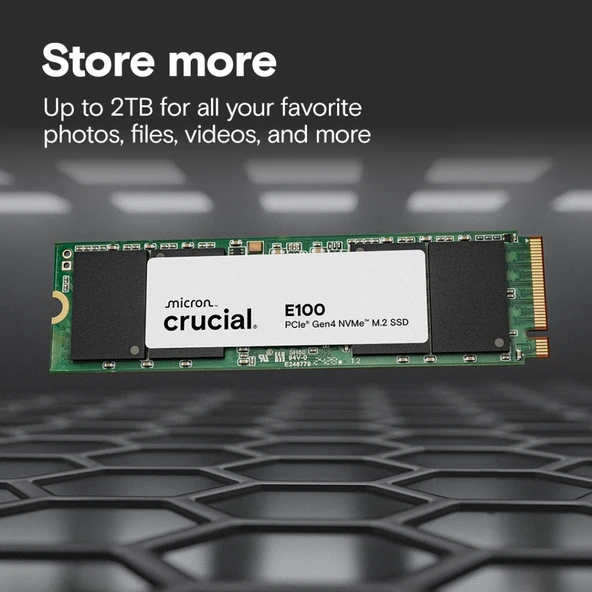 Crucial E100 CT480E100SSD8 PCI-Express 4.0 480 GB M.2 SSD - Resim 2