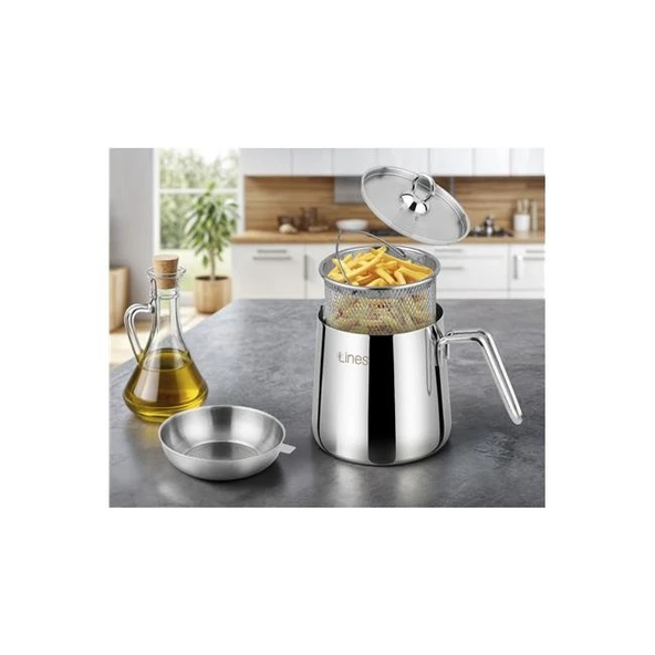 Lines Çelik Kızartma Seti 4 Parça İnox ürün görseli