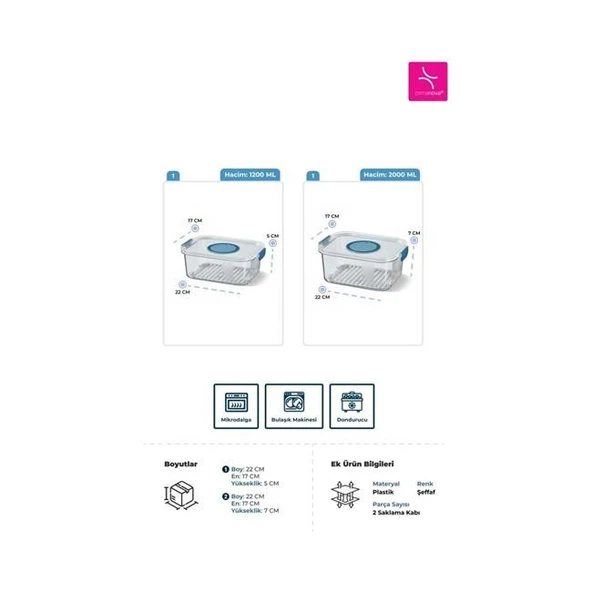 Primanova Seoul VakumluBuzdolabı Saklama Kapları 2'li Set - Resim 3