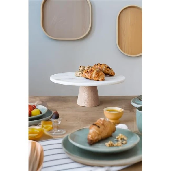 Akayev Mermer 2'li Yuvarlak Sunum Tabak Seti - Resim 3