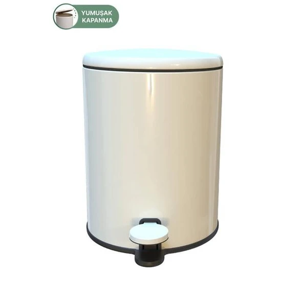 Primanova Cigo Pedallı Çöp Kovası 6Lt Bej - Resim 3