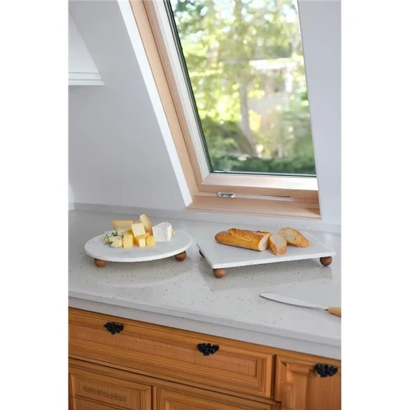 Akayev Mermer 2'li Dikdörtgen Sunum Tabak Seti ürün görseli