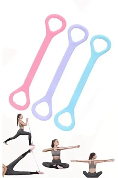 Silikon Pilates Egzersiz Direnç Bandı Aerobik Yoga Plates Ayak Kol Spor Lastiği Squat Bant Orta - Resim 8
