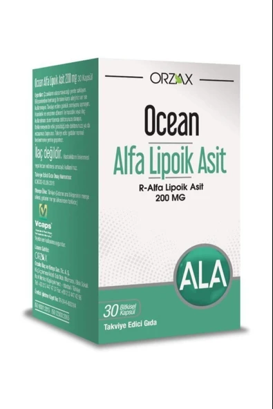 Ocean Alfa Lipoik Asit 200 Mg 30 Kapsül ürün görseli