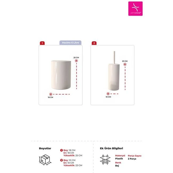 Primanova Flores 2'li Banyo Seti - Bej - Resim 2