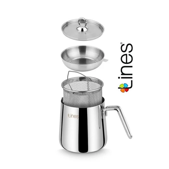 Lines Çelik Kızartma Seti 4 Parça İnox - Resim 3