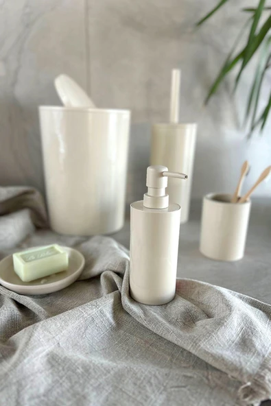 Primanova Flores 5'li Banyo Seti - Bej ürün görseli