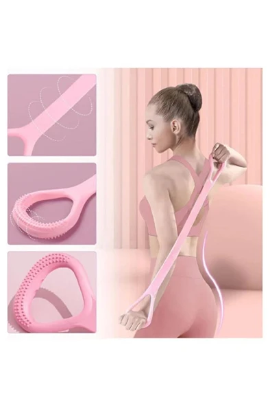 Silikon Pilates Egzersiz Direnç Bandı Aerobik Yoga Plates Ayak Kol Spor Lastiği Squat Bant Orta - Resim 2