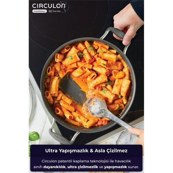 Circulon Cam Kapaklı Sığ Tencere 28 CM - Resim 2