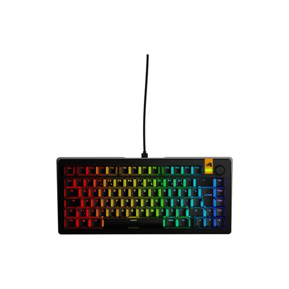 Glorious GMMK3 75% Hall Effect RGB Kablolu Mekanik Modüler TR Gaming Klavye – Siyah (GLO-KB-GMMK3-75-PB-HE-W-BLK-TR) ürün görseli 1