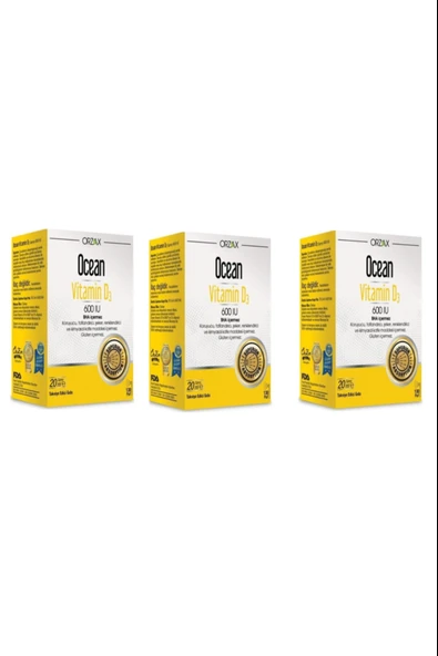 Ocean Vitamin D3 600 IU Sprey 20ml 3 Adet ürün görseli