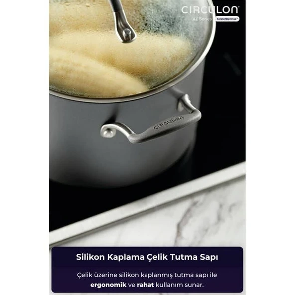 Circulon Cam Kapaklı XL Derin Tencere 24 CM - Resim 3