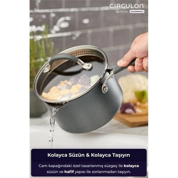 Circulon Cam Kapaklı Sos Tenceresi 18 CM ürün görseli