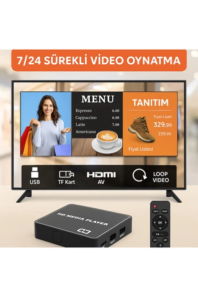 Otomatik Açılır 7/24 Reklam Oynatıcı İşletme Tanıtım Ekranı HDMI/AV USB/TF Kart ürün görseli 1