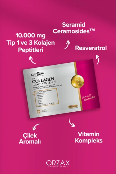 Day2Day The Collagen Beauty Intense Çilek Aromalı 30 Saşe - Resim 3