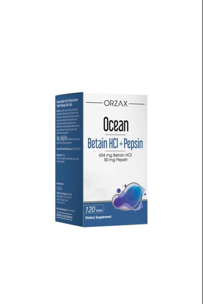Ocean Betain HCI+ Pepsin Takviye Edici Gıda 120 Tablet ürün görseli