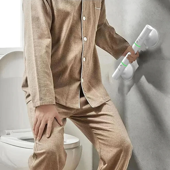 ShopyTech Vantuzlu Banyo Tutunma Barı Kaymaz Duş Tutma Kolu Emniyet El Rayı Yaşlı  Çocuk  Hamile  Engelliler İçin Hareke - Resim 2