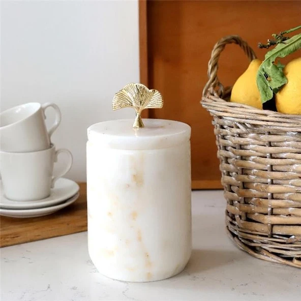 Akayev Mermer Beyaz Ginkgo Baharatlık - Resim 3