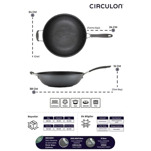 Circulon WOK Tava 34 CM - Resim 5