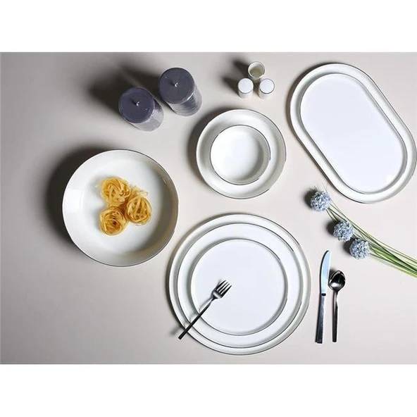 Porland Chopin Platin 60 Parça 12 Kişilik Yemek Takımı - Resim 2