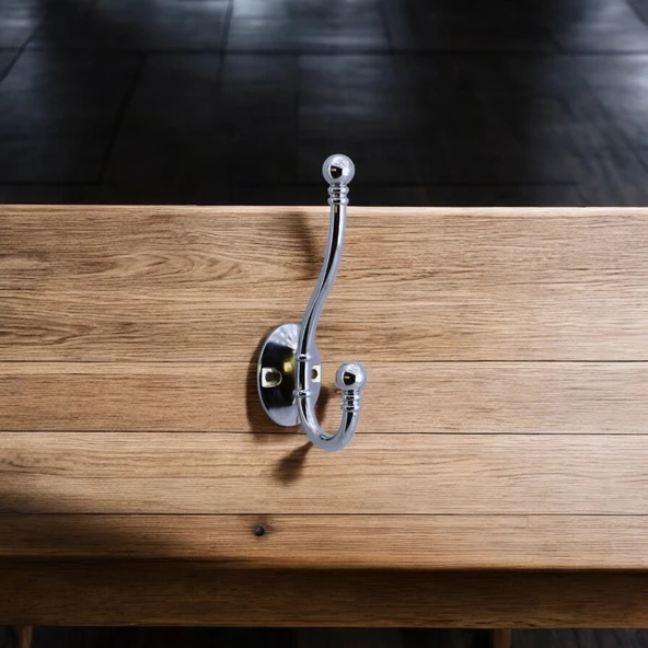 Metal Askı Gümüş Vestiyer Portmanto Dolap Askılık Askılığı Duvar Banyo Mutfak Elbise Kıyafet Askısı - Resim 2