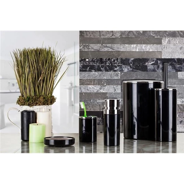 Primanova Lenox Siyah 5 Parça Banyo Seti - Resim 2