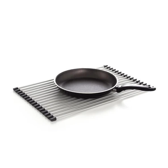 Primanova Lavabo Üstü Katlanabilen Mutfak Rafı Gri ürün görseli