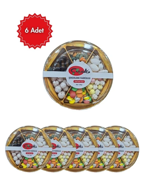Çiçek Gold Serisi Karışık Draje 6'lı Paket 6x180 gr - Hediyelik Kahve Yanı Çikolata ürün görseli 1