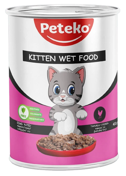 PETEKO 12 ADET PATE YAVRU KEDİ YAŞ MAMASI TAVUKLU ürün görseli 1