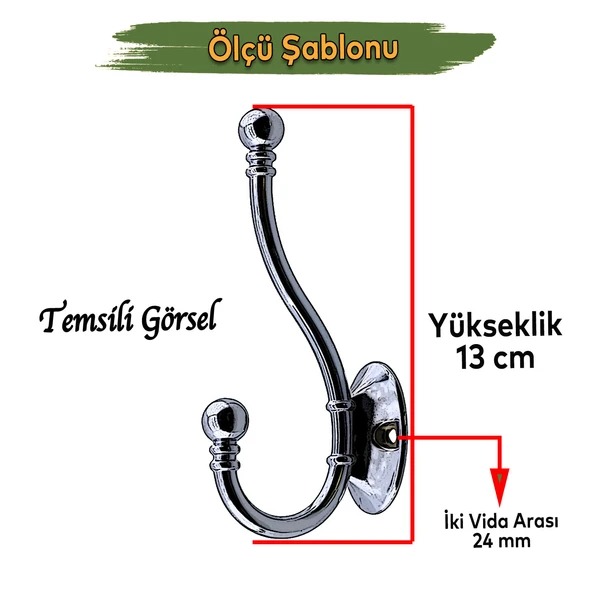 Metal Askı Gümüş Vestiyer Portmanto Dolap Askılık Askılığı Duvar Banyo Mutfak Elbise Kıyafet Askısı - Resim 3