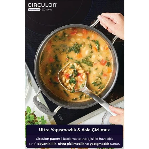 Circulon Cam Kapaklı XL Derin Tencere 24 CM - Resim 2