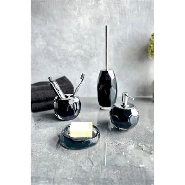 Primanova Joseph 4 Parça Banyo Seti Siyah ürün görseli