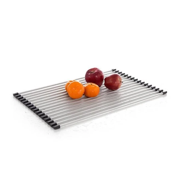 Primanova Lavabo Üstü Katlanabilen Mutfak Rafı Gri - Resim 3