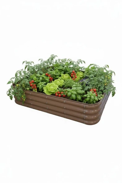 Modüler Yükseltilmiş Bahçe Yatağı Yükseltilmiş Sebze Yatağı No:9 (140X110) Bej ürün görseli 1