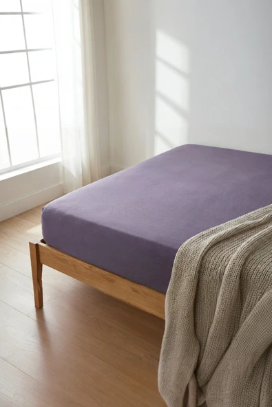 %100 Pamuklu Penye Lastikli Çarşaf | Tek/Çift Kişilik | Fitted Jersey | 30 cm Köşe Yüksekliği - Resim 3