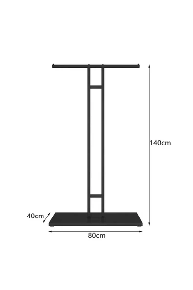 TRENDESK Metal Siyah Ayaklı T Askılık Elbise Konfeksiyon Askısı 7006-NRM - Resim 4