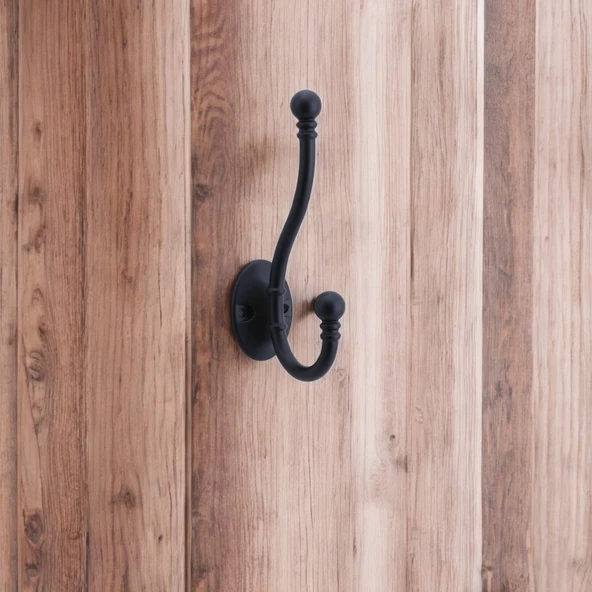 Vestiyer Portmanto Dolap Askılık Askılığı Duvar Banyo Mutfak Elbise Kıyafet Askısı Siyah Askı - Resim 4