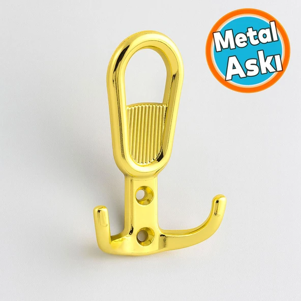 Metal Gold Altın Askı Askılık Duvar Vidalı Çanta Elbise Asma Portmanto Vestiyer Banyo Mutfak Askısı ürün görseli 1