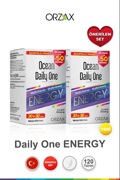 Ocean Daily One Energy 1+1 (30+30) Tablet 2 Adet ürün görseli