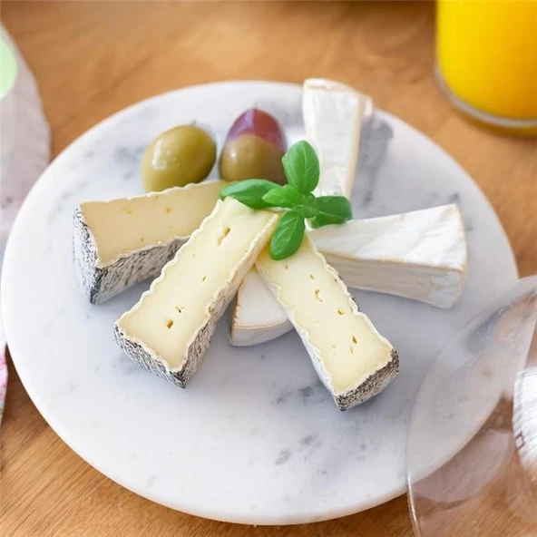 Akayev Mermer Beyaz 25 Cm Ahşap Boncuk Ayaklı Cam Fanus - Ekmek ve Kek Standı - Pasta Standı - Resim 2